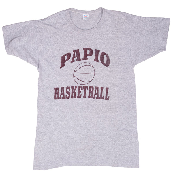 Vintage Champion Papio Basketball Tee Shirt 1980S Size Medium Made In Usa