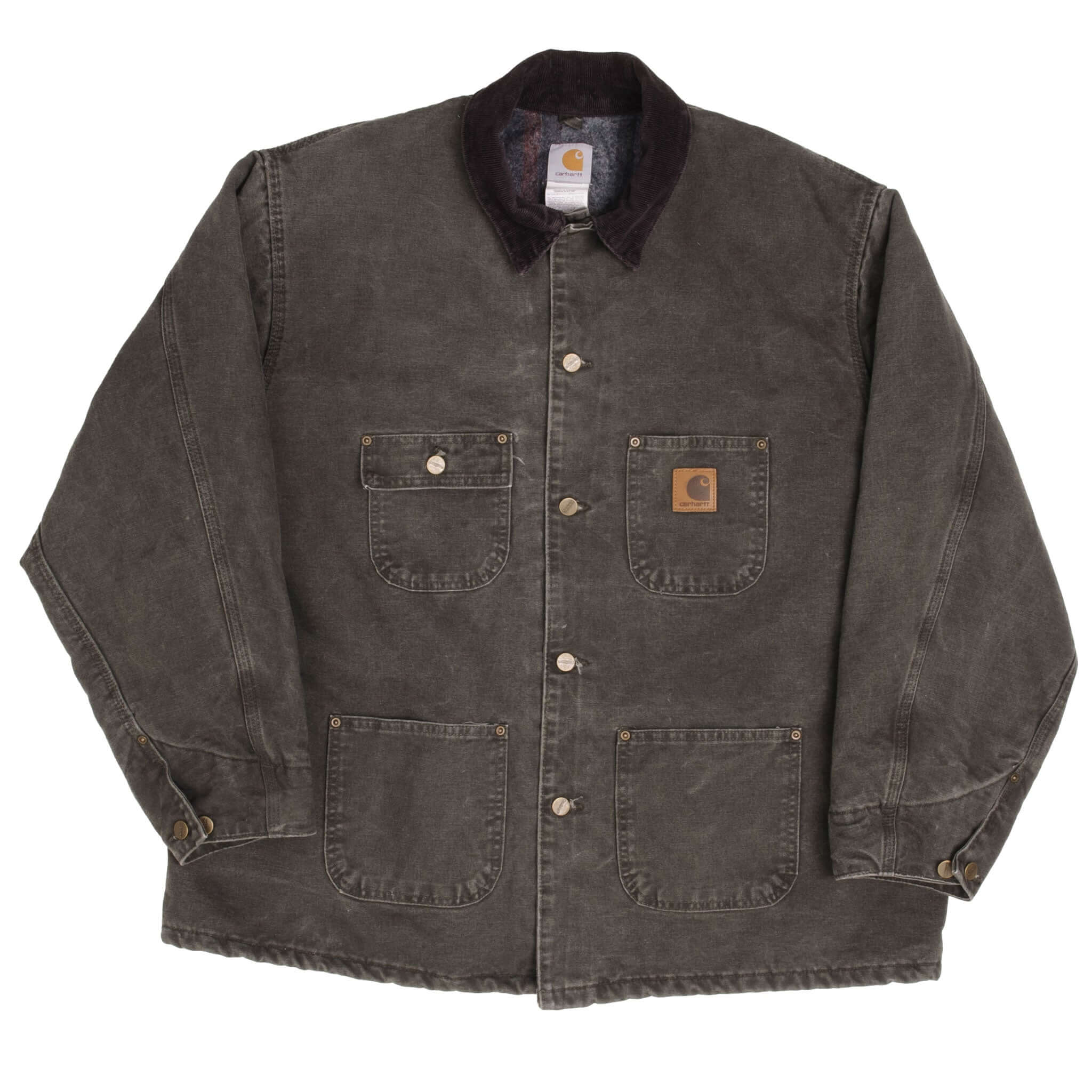 Vintage Carhartt Michigan Style Chore Lined Jacket CO2MOS 1990s Size 2XL Made In USA