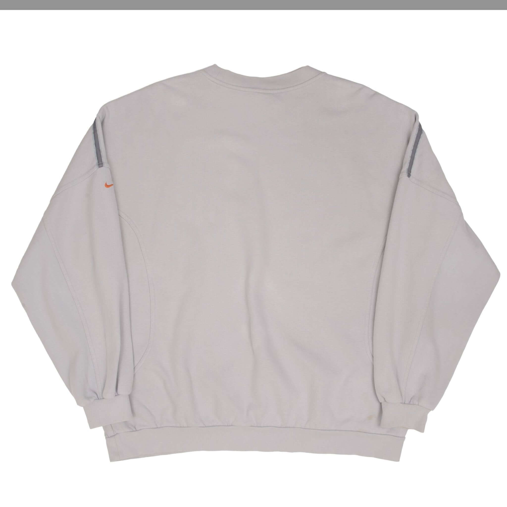 Vintage Nike Swoosh Embroidered Gray Sweatshirt 1990S Size 2XL