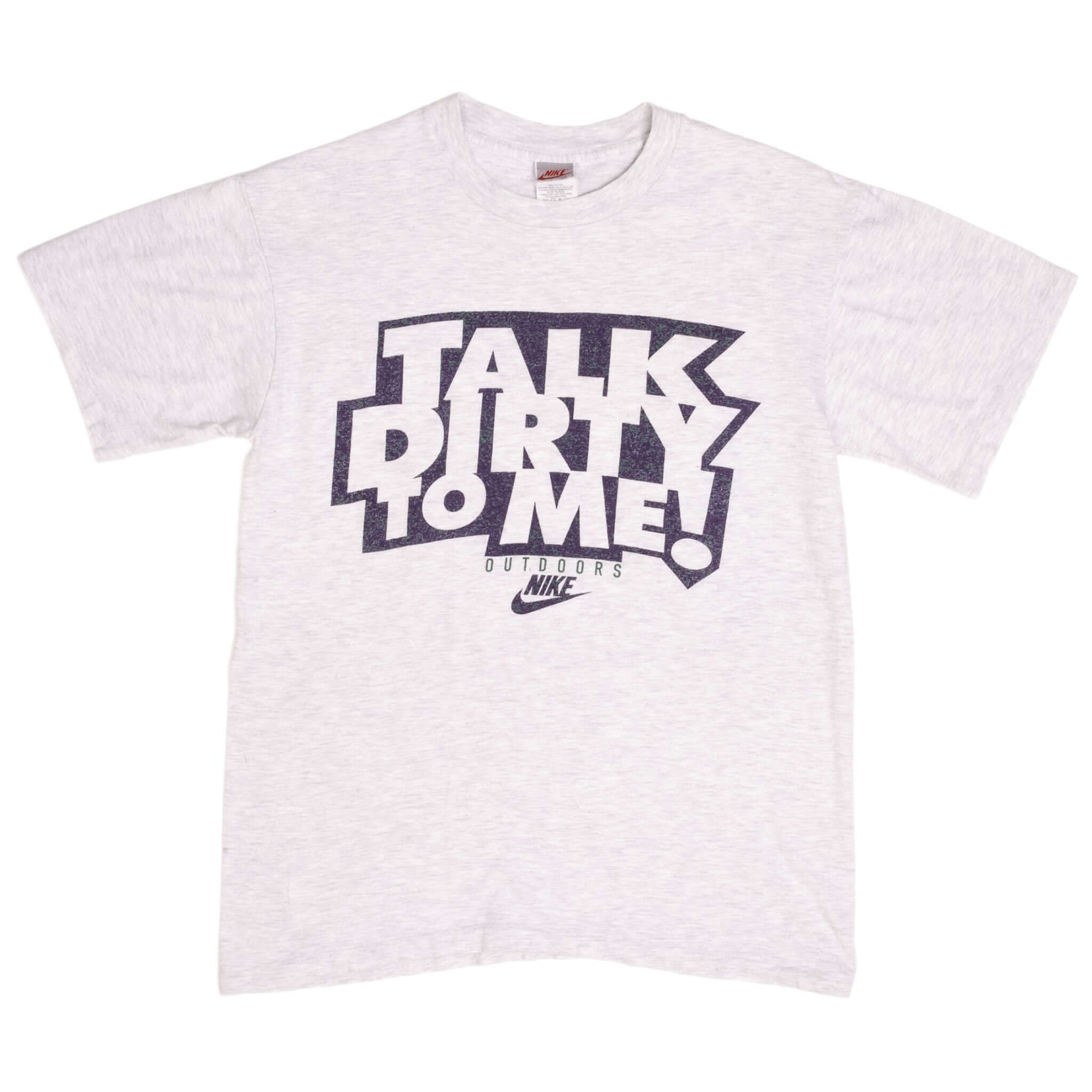 Vintage Nike Talk Dirty To Me Tee Shirt Size Medium Made In USA With Single Stitch Sleeves