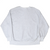 Back of plain gray crewneck sweatshirt with ribbed cuffs and waistband