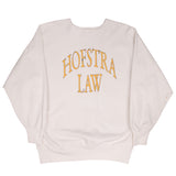 Vintage Champion Reverse Weave Hofstra Law White Sweatshirt 1980S Size XL Made In USA