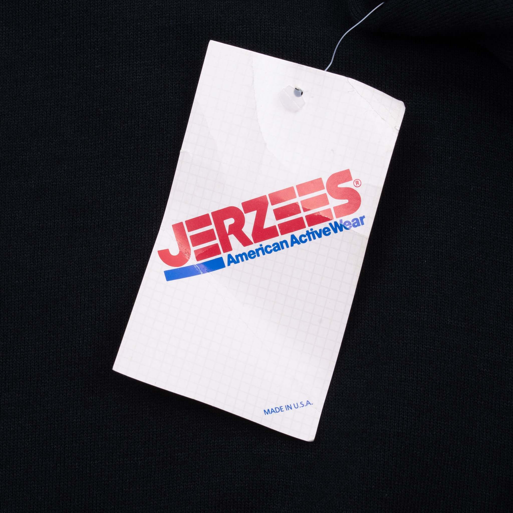 Vintage Jerzees Black Blank Crewneck Sweatshirt 1990 Size Large Made In Usa Deadstock