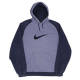 Vintage Nike Spellout Swoosh Blue Hoodie Sweatshirt 2000S Size XL