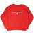 Full front view of red Wisconsin Badgers crewneck sweatshirt with embroidered chest logo