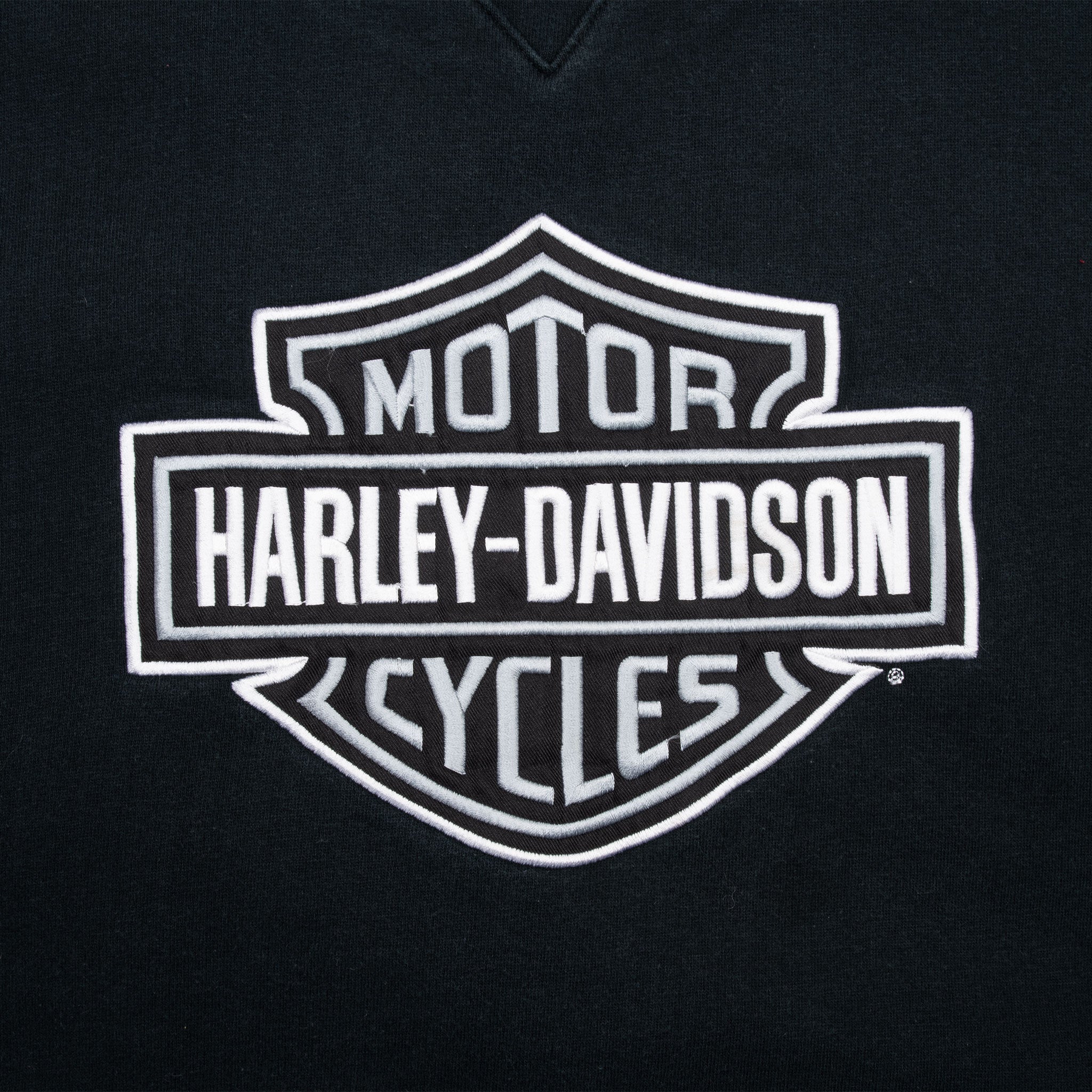 Vintage Harley Davidson Black Embroidered Sweatshirt 2000S Size 2XL