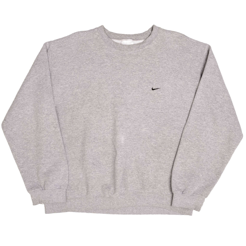 Vintage Nike Classic Swoosh Gray Sweatshirt 1990S Size Large