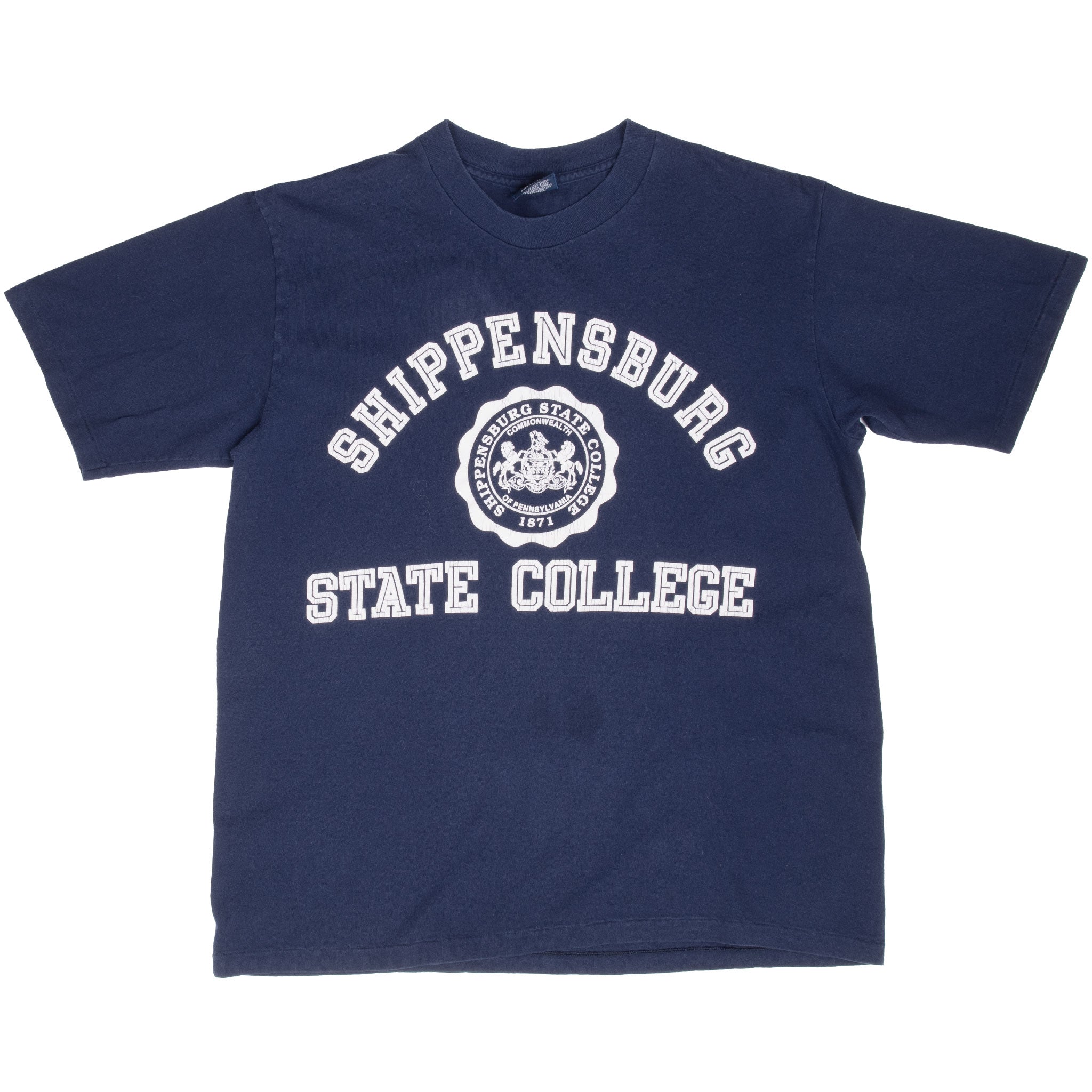 Vintage Shippensburg State College 1990S Tee Shirt Size Large Made In Usa With Single Stitch Sleeves
