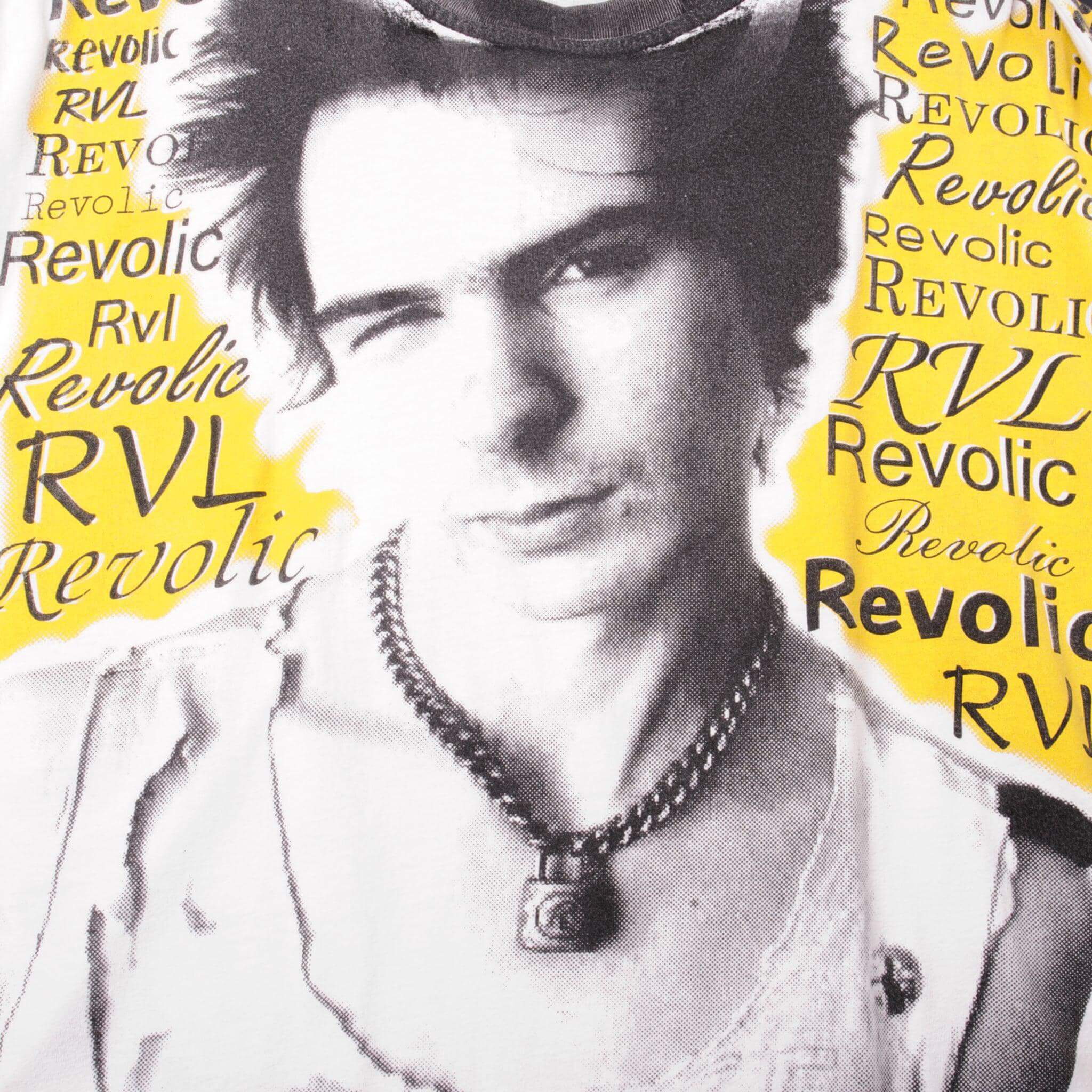 Vintage All Over Print Sex Pistols RVL Revolic T-Shirt 1990S Size XLarge 