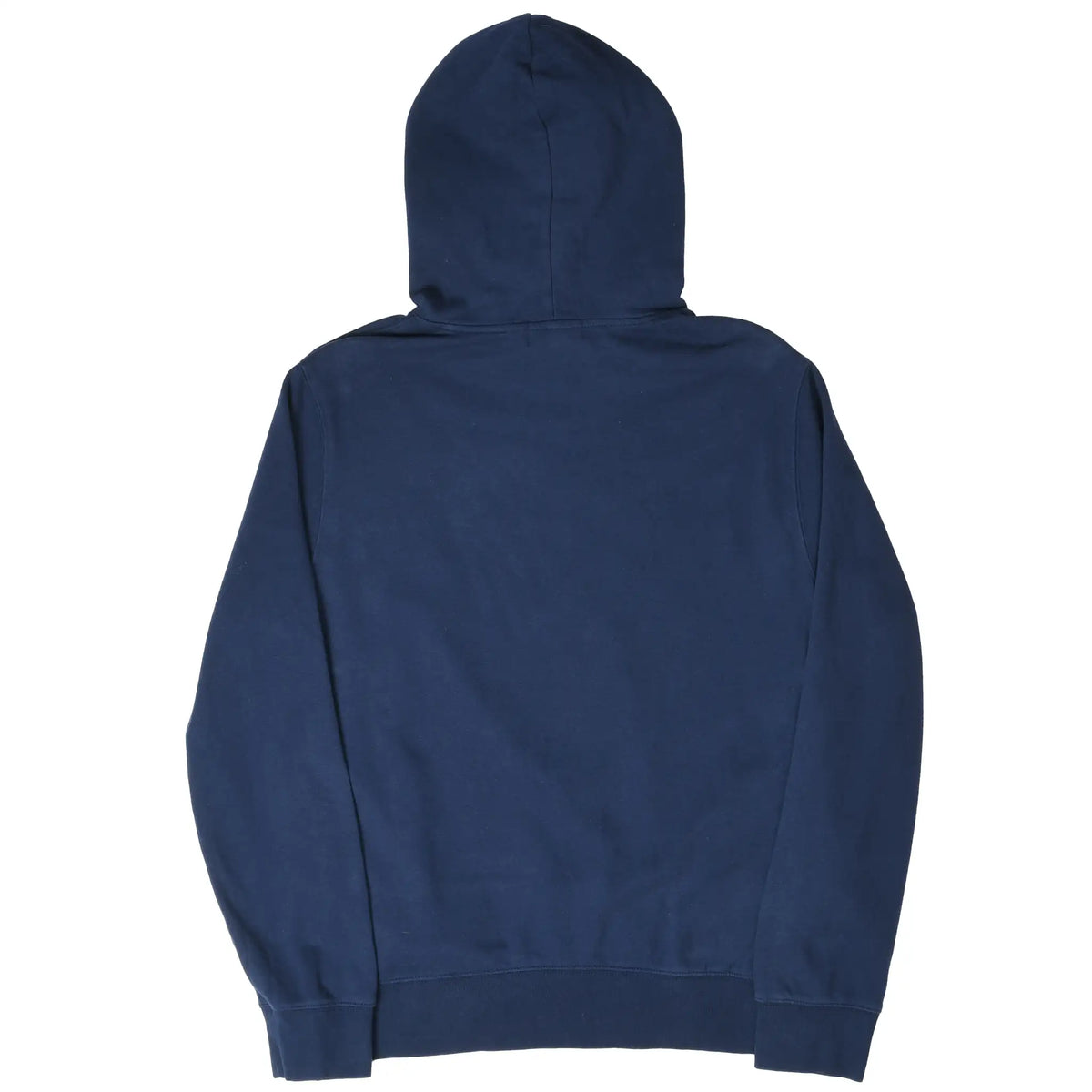Back of navy Polo Ralph Lauren pullover hoodie with plain design