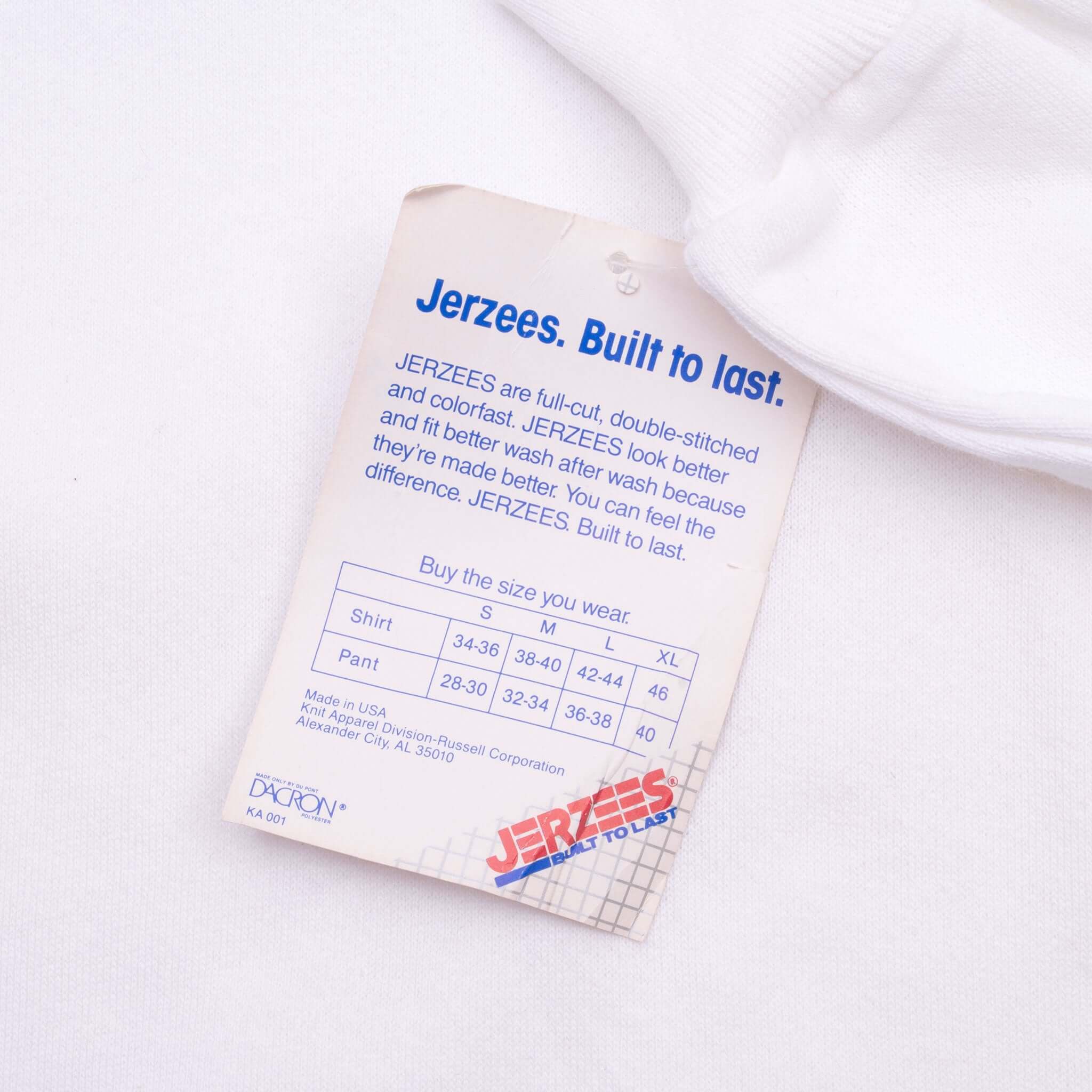 Vintage Jerzees White Blank Crewneck Sweatshirt 1990S Size Small Made In Usa Deadstock