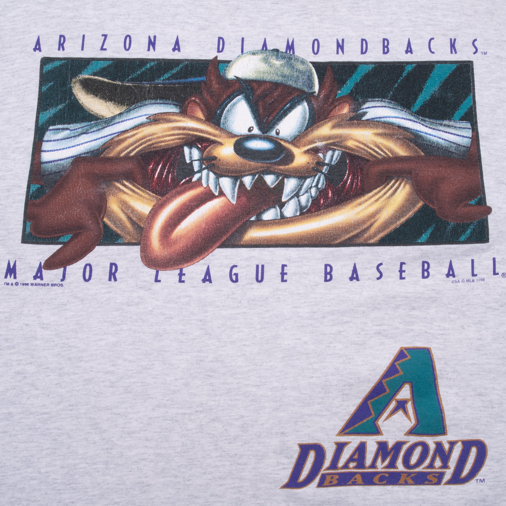 Vintage Mlb Arizona Diamondbacks Looney Tunes Taz 1998 Tee Shirt Size XL