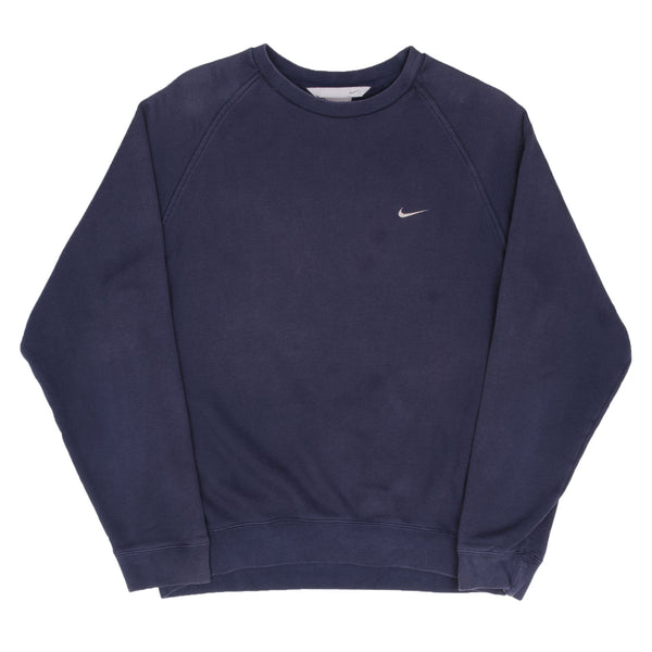 Vintage Black Nike Classic Small Swoosh Sweatshirt 2000s Size Medium