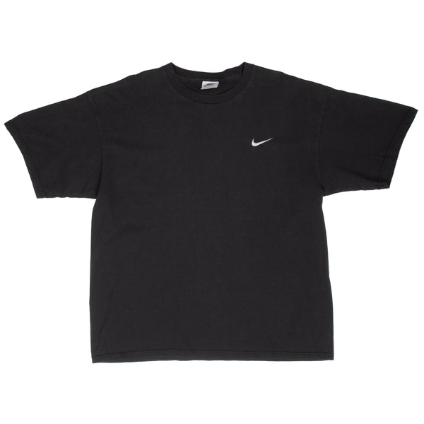 Vintage Nike Classic Swoosh Black Tee Shirt Size 1990s Size XL Made In USA