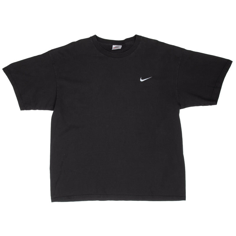 Vintage Nike Classic Swoosh Black Tee Shirt Size 1990s Size XL Made In USA