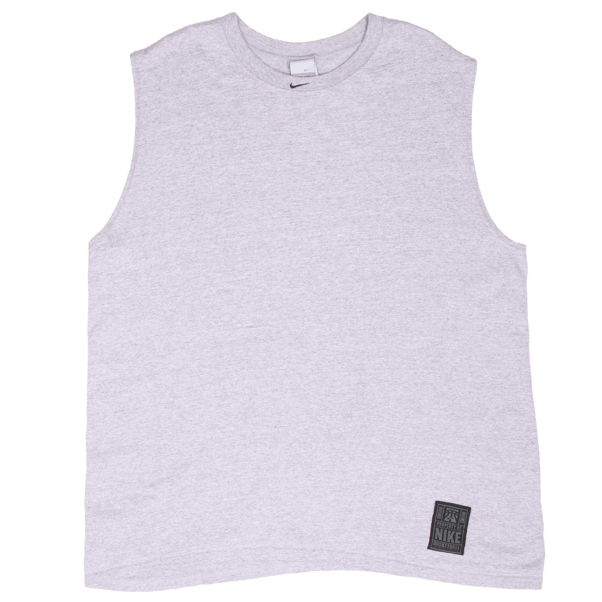 Vintage Nike Basketball Center Swoosh Grey Tank Top Tee Shirt 2000S Size Large
