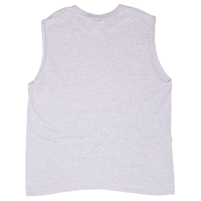 Vintage Nike Basketball Center Swoosh Grey Tank Top Tee Shirt 2000S Size Large
