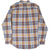 Back of Ralph Lauren long-sleeve shirt in blue, yellow, red, and white plaid