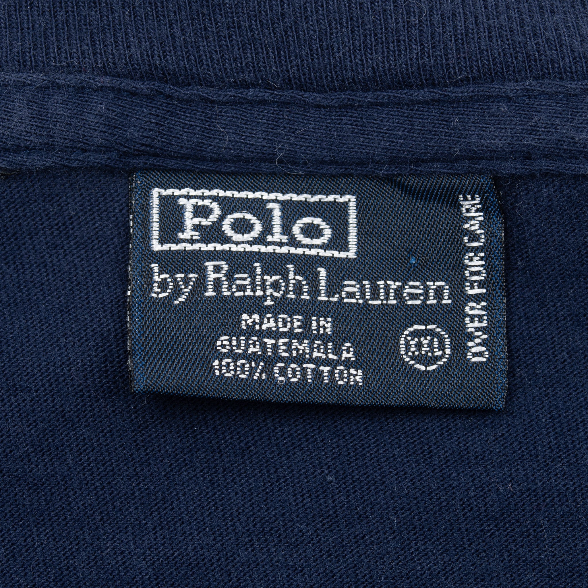 Vintage Ralph Lauren Navy Blue Long Sleeve Tee Shirt 1990S Size 2XL