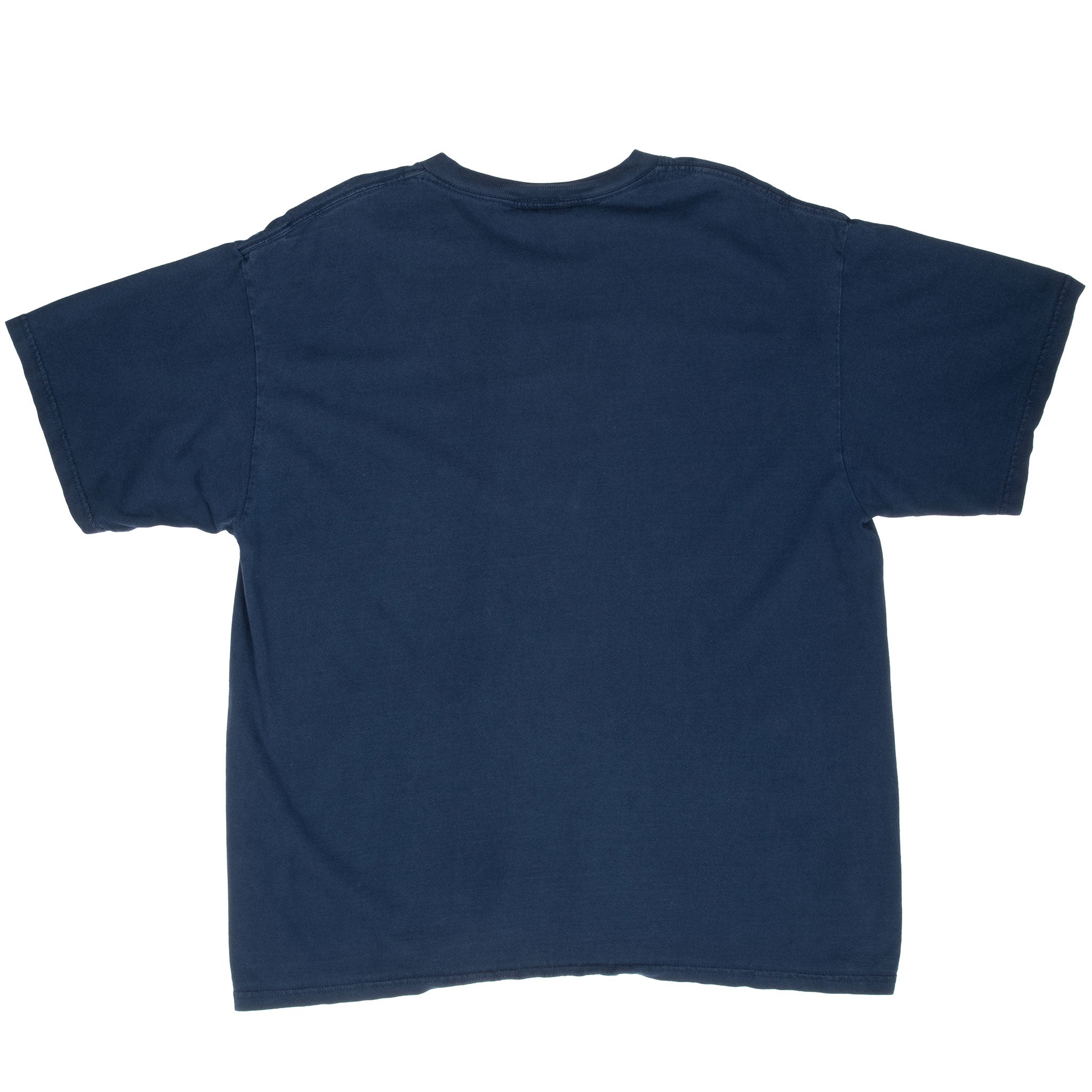 VINTAGE NIKE CLASSIC SWOOSH NAVY BLUE TEE SHIRT 1990S LARGE MADE IN USA