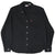 Front of black Levi's Jeans denim shirt with silver snaps, two chest pockets, and red tab