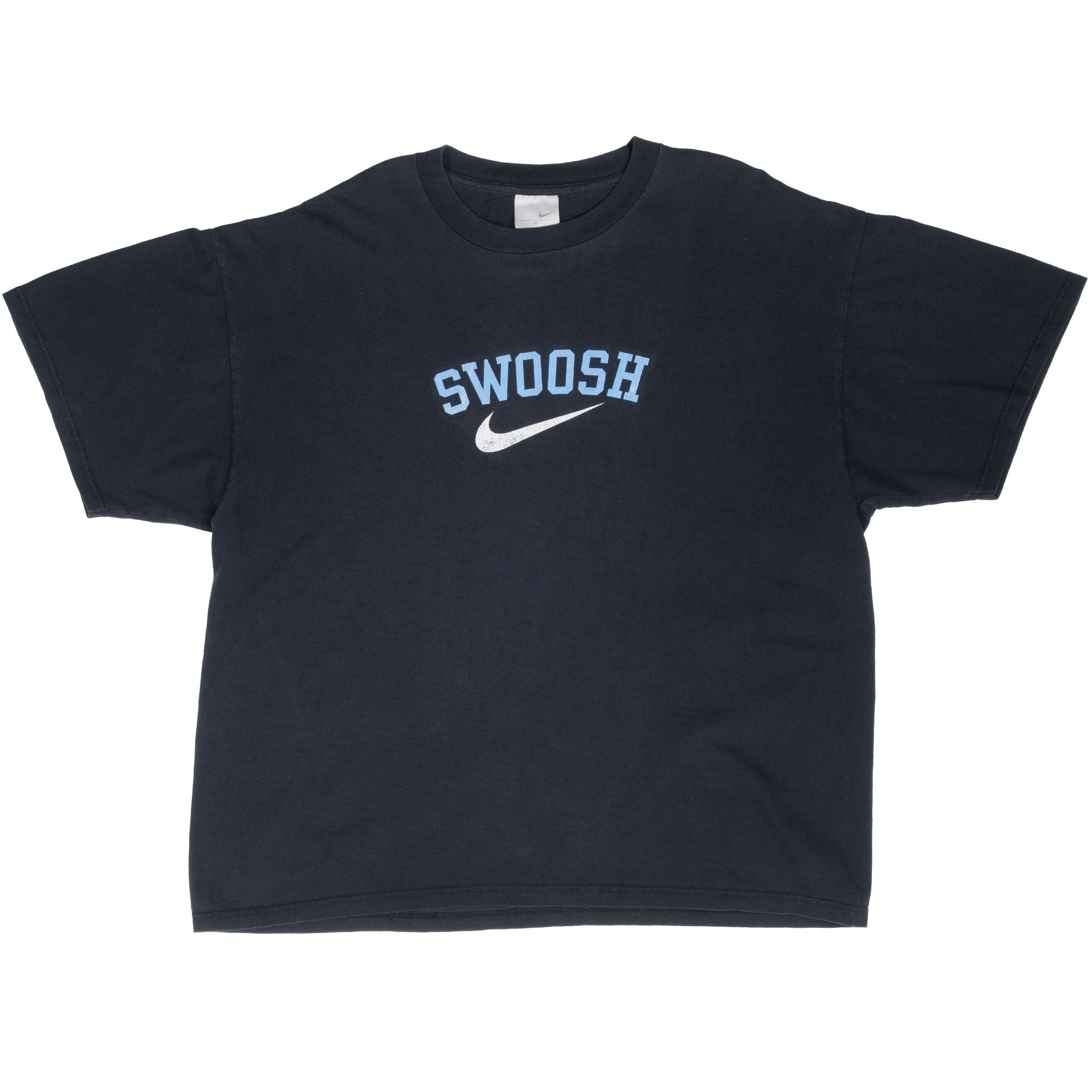 Vintage Nike Big Swoosh Black Tee Shirt 2000S Size XL