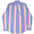 Back of Ralph Lauren shirt with blue, purple, orange and green vertical stripes