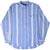 Full front of Polo Ralph Lauren striped blue button-down shirt with long sleeves