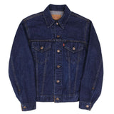 Beautiful Levis Type 3 Jacket 2 pockets Single Stitch With a Very Dark Wash Made in USA. Back Button #527