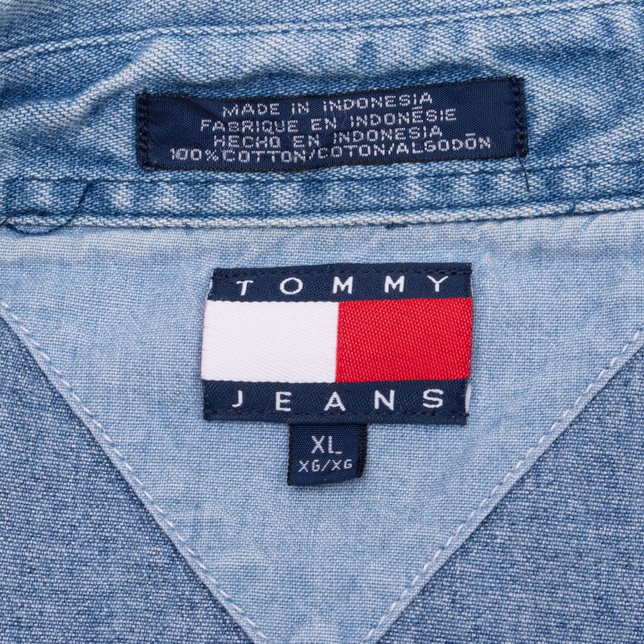 Vintage Tommy Jeans Hilfiger Denim Shirt 1990S Size XL
