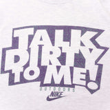 Vintage Nike Talk Dirty To Me Tee Shirt Size Medium Made In USA With Single Stitch Sleeves