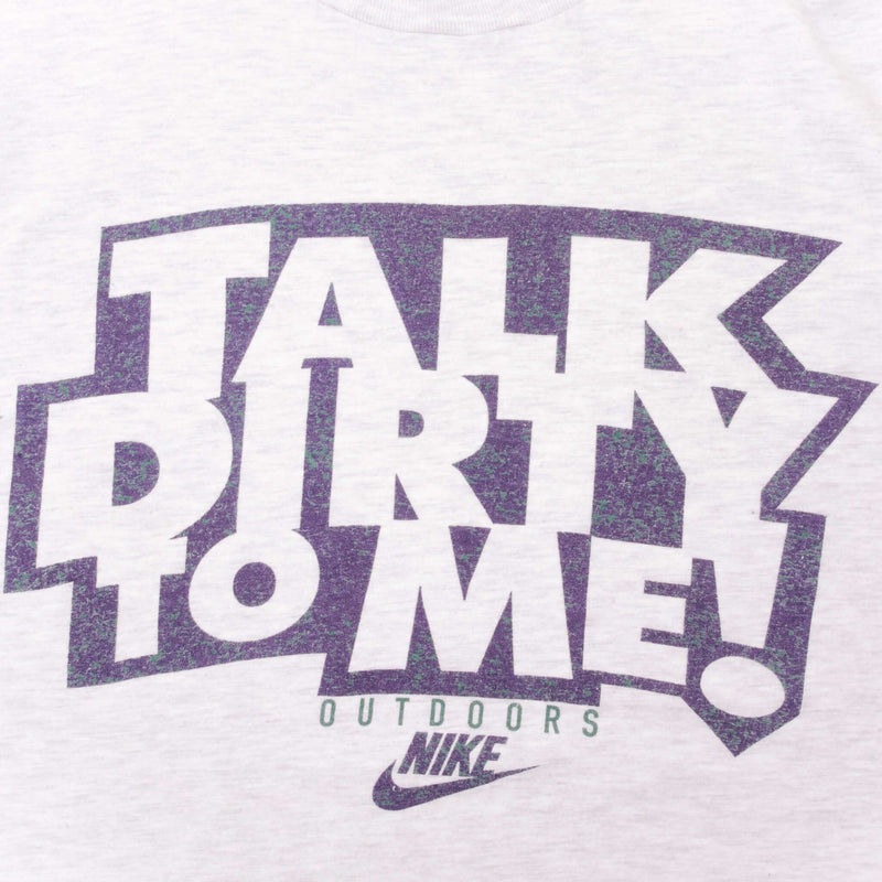 Vintage Nike Talk Dirty To Me Tee Shirt Size Medium Made In USA With Single Stitch Sleeves