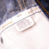 Beautiful Indigo Levis 501 Jeans Early 1980s Made in USA with a dark wash and some nice contrast between dark and medium wash.  Size on Tag 38X32  ACTUAL SIZE 35X28  Back Button No Number