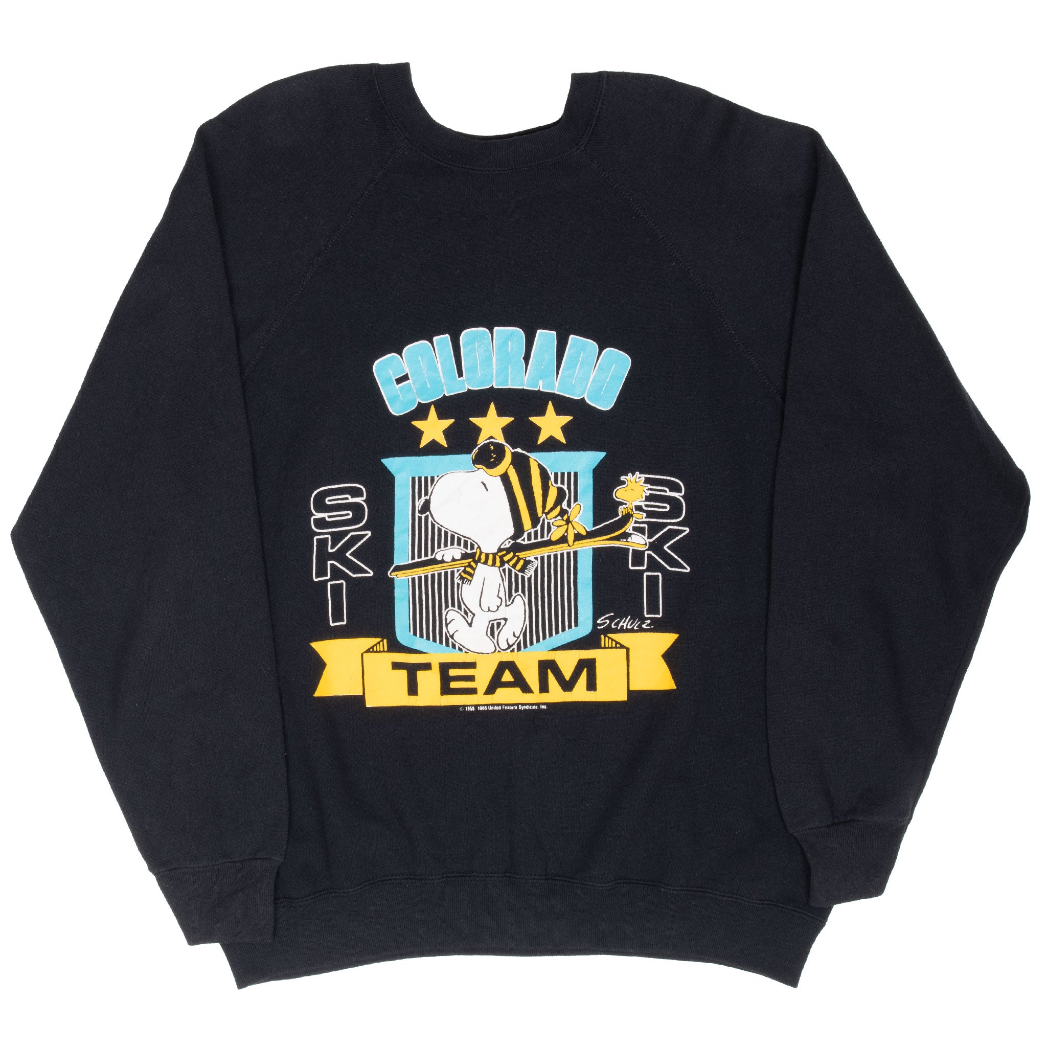Vintage Snoopy Peanuts Colorado Ski Team Sweatshirt 1980S Size Large Made In Usa