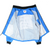 Open blue Nike windbreaker showing white mesh lining, interior label, and black collar