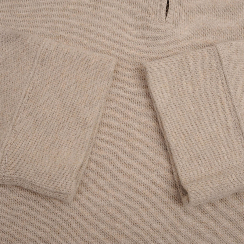 Vintage Polo Ralph Lauren Beige 1990S Quarter 1/4 Zip Sweater Size XL
