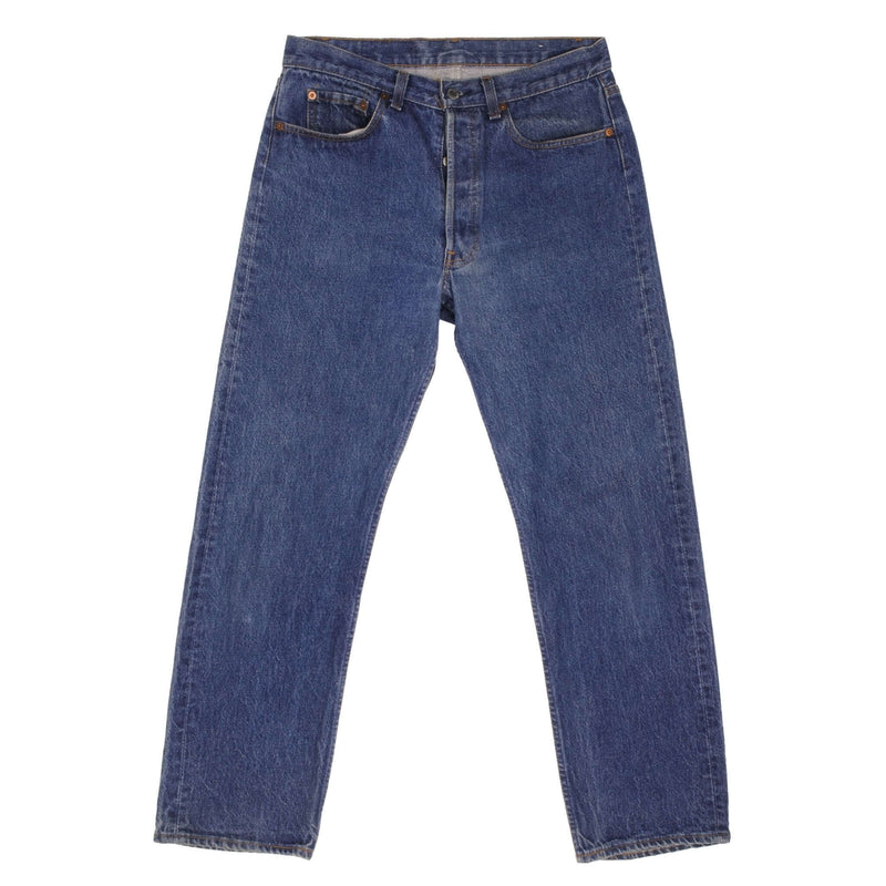 Beautiful Indigo Levis 501 Jeans 1980S Made in USA with Medium Wash Size on Tag 33X32 Actual Size 32X29 Back Button #501