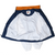 Open Nike windbreaker showing white interior lining, navy trim, orange collar, and neck label