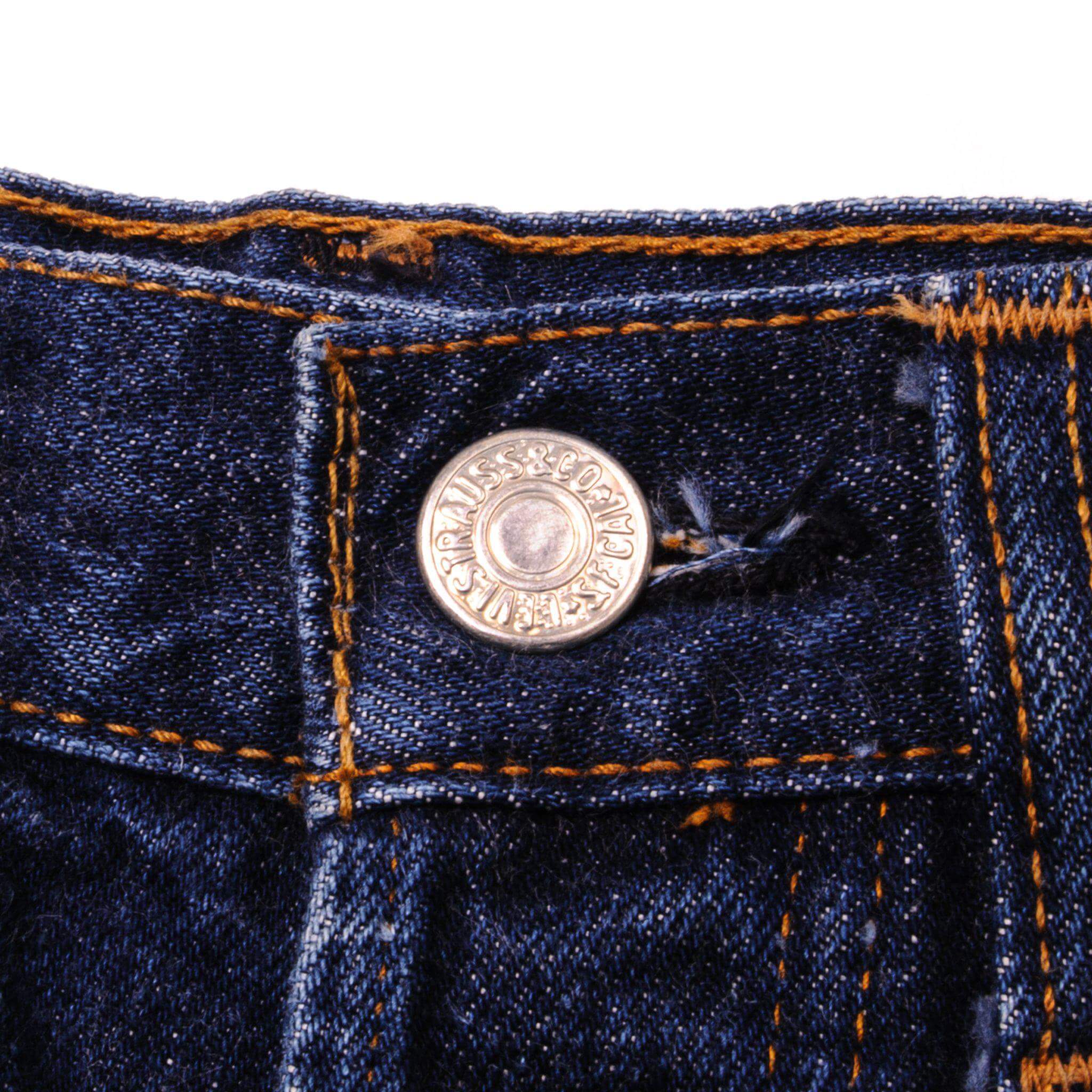 Beautiful Indigo Levis 501 Jeans with Selvedge and Single Stitch Pockets 1980s Made in USA with a medium blue wash and a nice contrast of light and medium blue.  Size on Tag 30X33  ACTUAL SIZE 28X30  Back Button #6