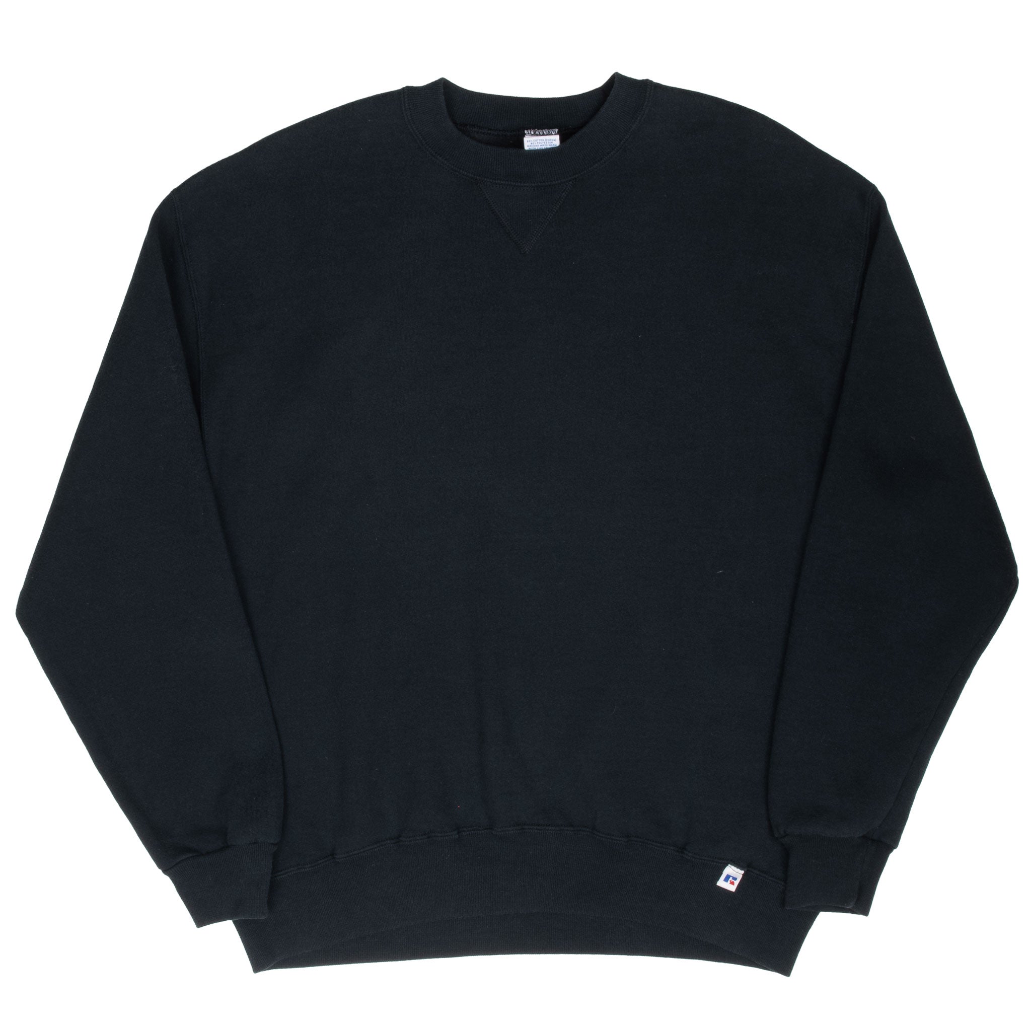 Vintage Russell Athletic Black Blank Sweatshirt 1990S Size Large Made In Usa