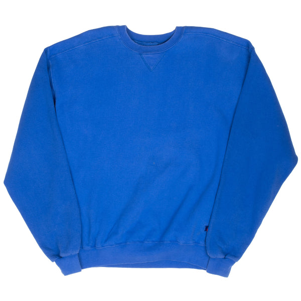 Vintage Russell Athletic Blue Blank Sweatshirt 1990S Size XL Made In Usa