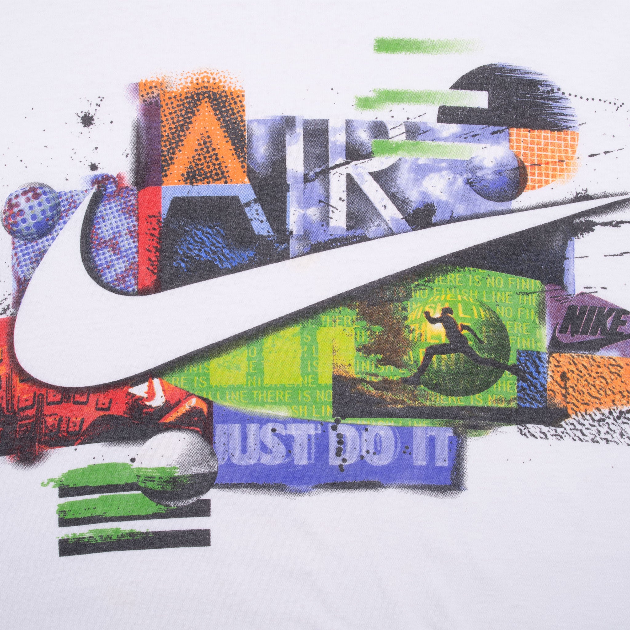Vintage Nike Big Swoosh 1990S White Tee Shirt Size Large Made In Usa