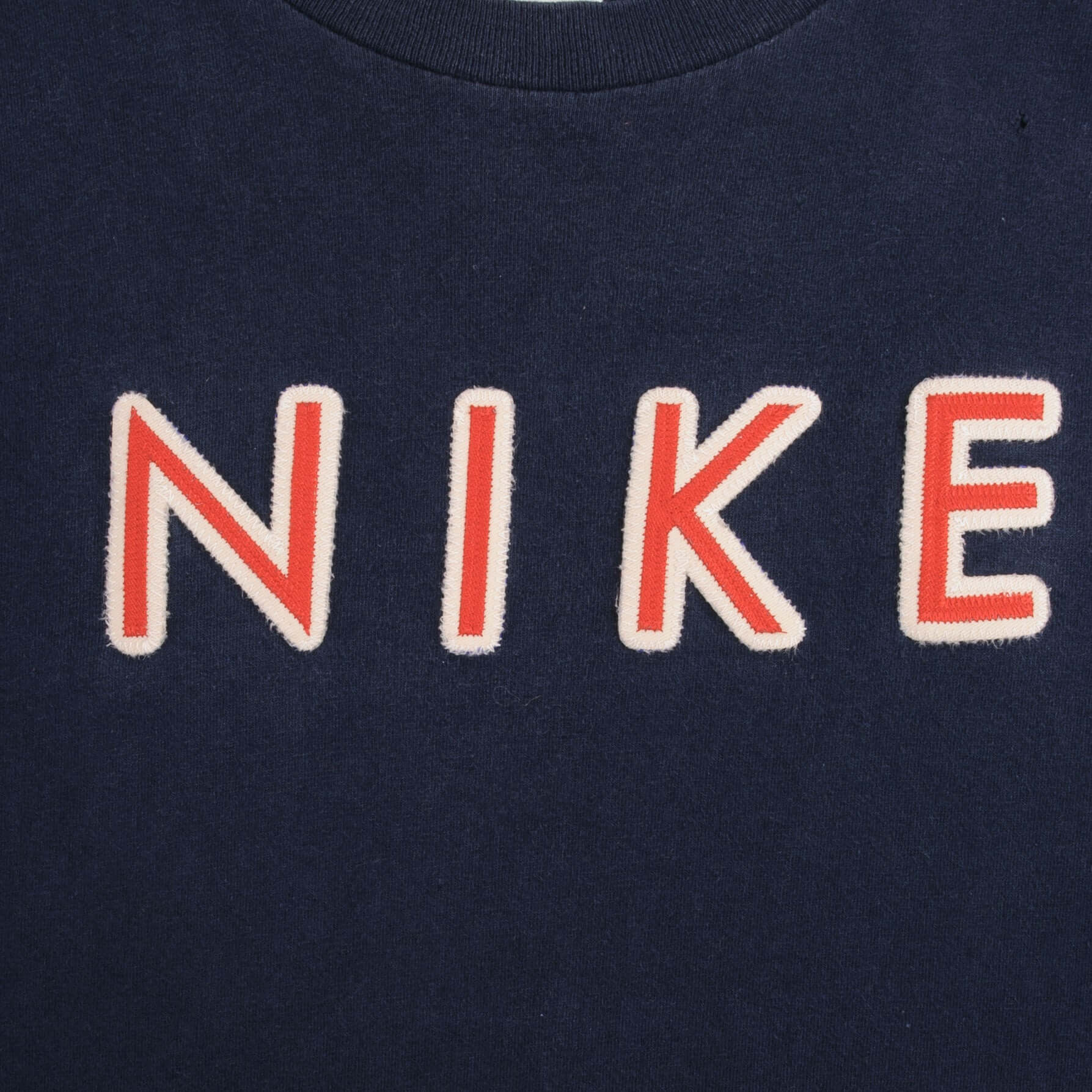Vintage Nike Navy Blue Spellout Embroidered Tee Shirt 1990S Size Large