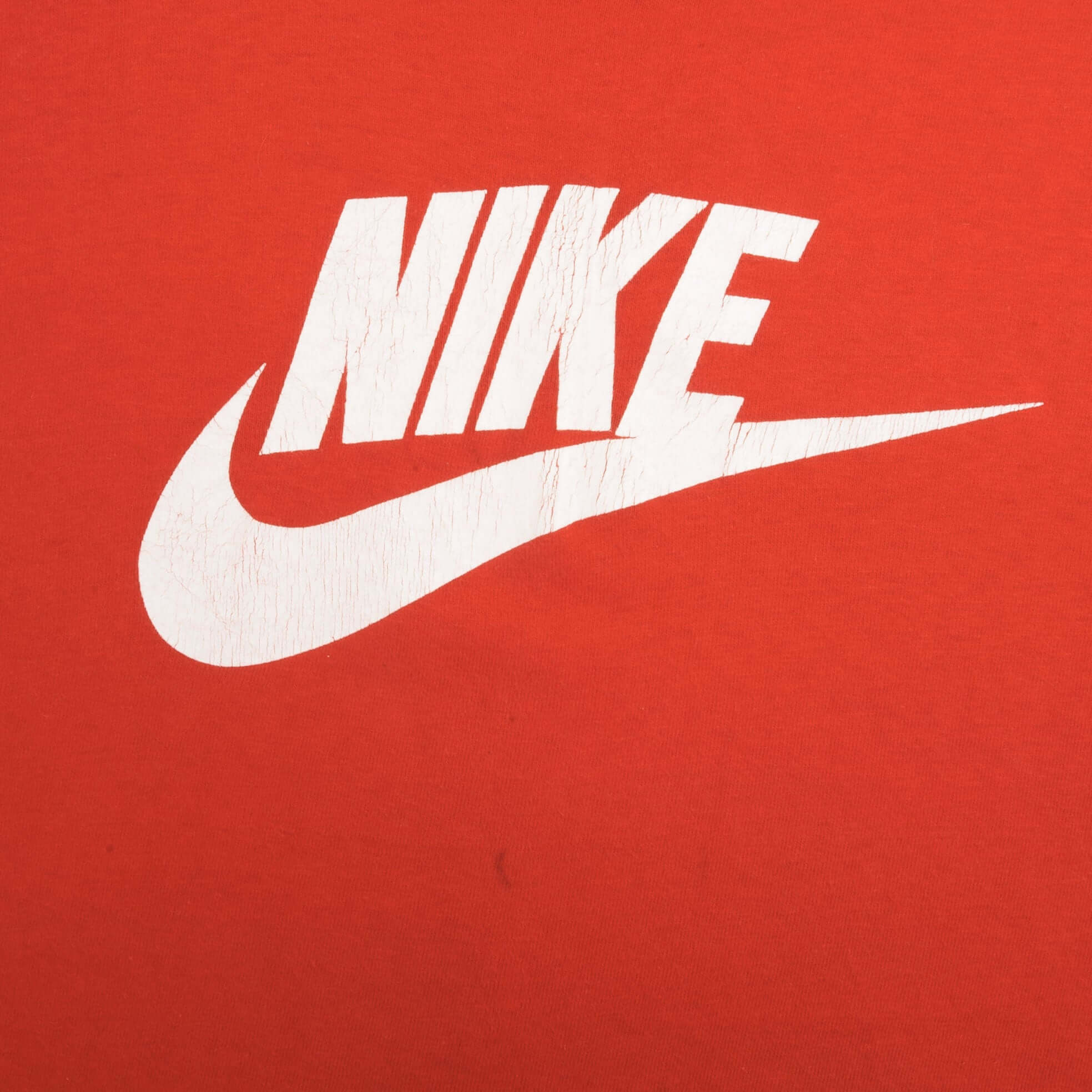 Vintage Nike Spellout Swoosh Red Tee Shirt 1970S Size XL Made In USA With Single Stitch Sleeves