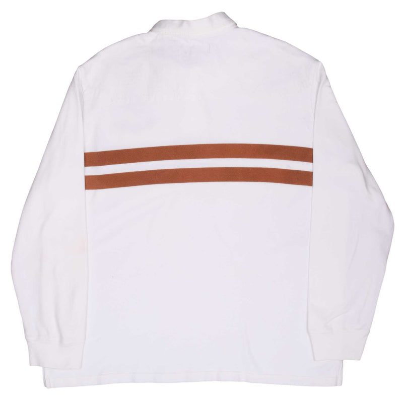 Vintage Ralph Lauren Madison Ave New York White Rugby Polo Shirt 1990S Size XL