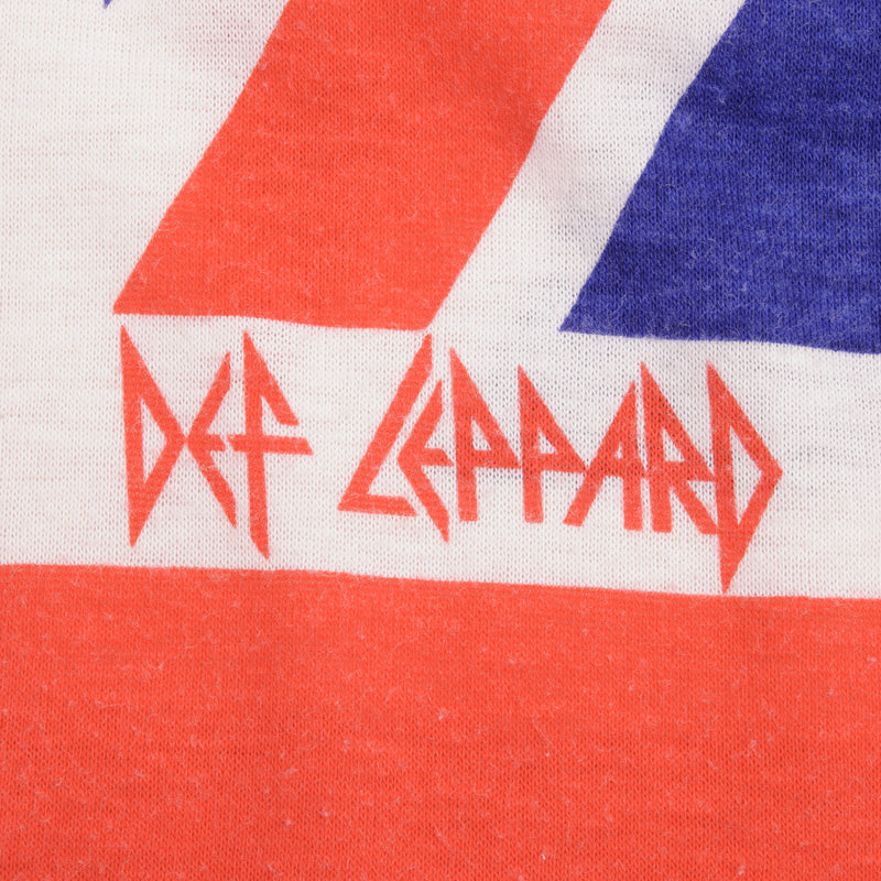 Vintage Def Leppard Union Jack Tank Top Tee Shirt 1980S Size Small Made In Usa
