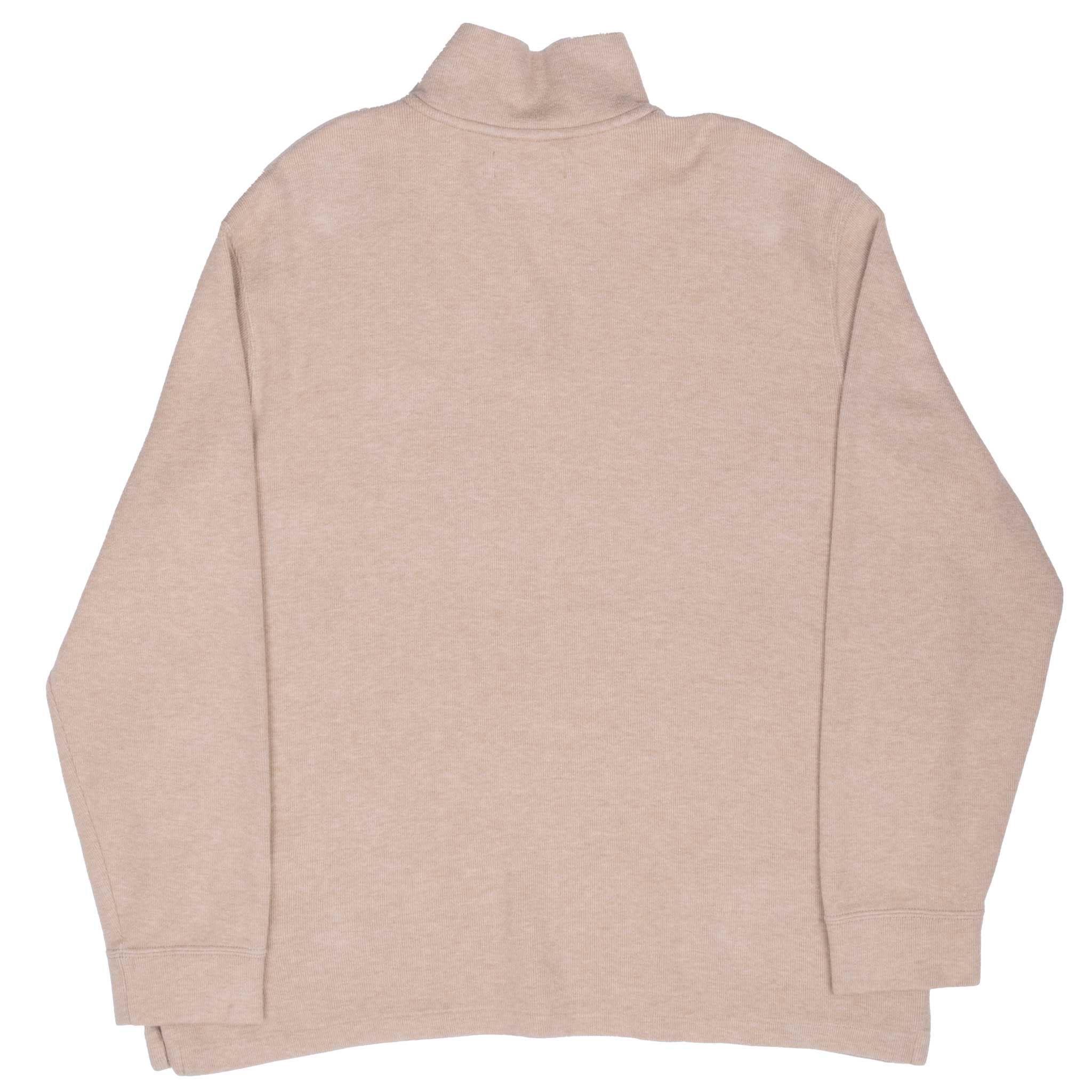 Vintage Polo Ralph Lauren Beige 1990S Quarter 1/4 Zip Sweater Size 2XL