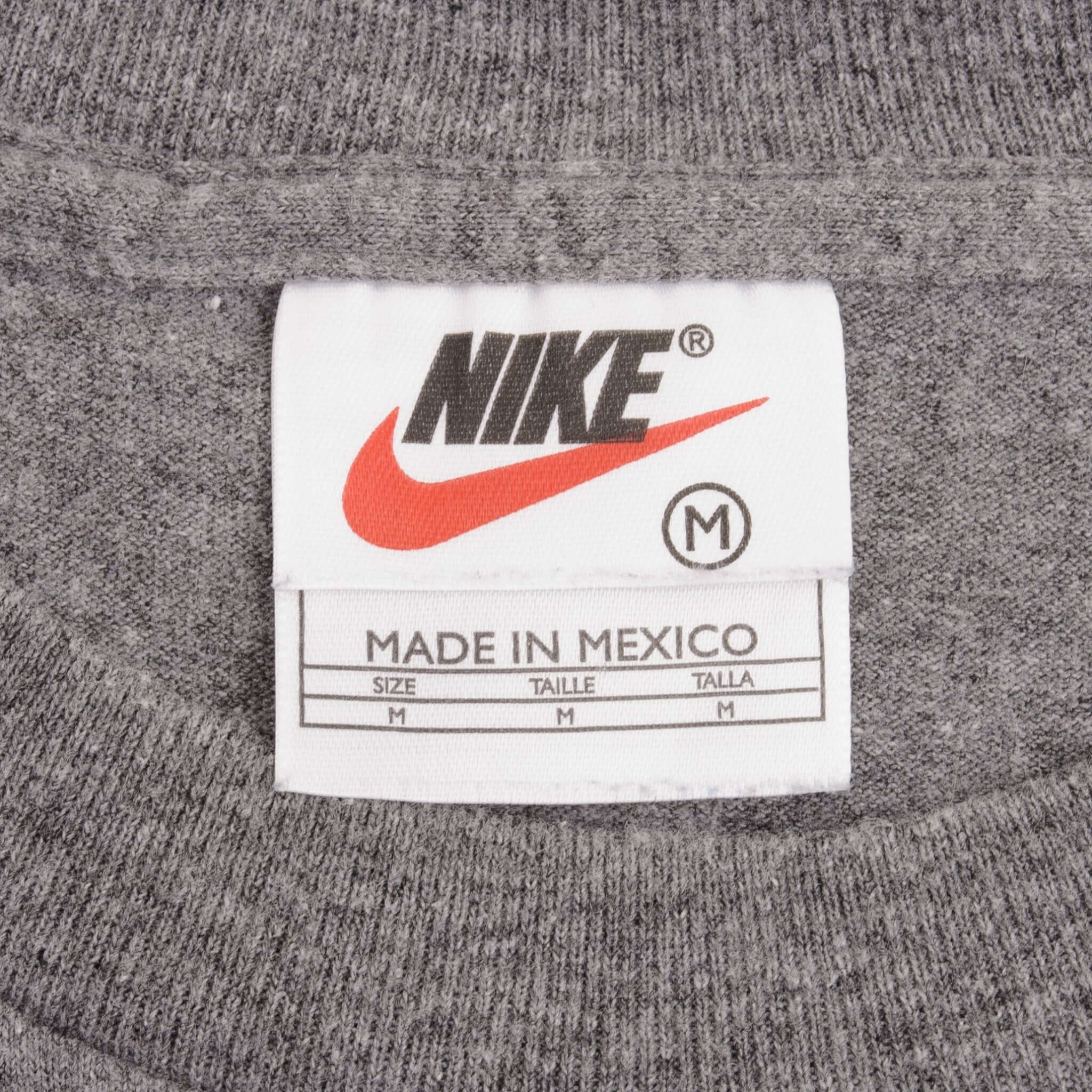 Vintage Nike Classic Swoosh Dark Gray Tee Shirt Size 1990s Size Medium