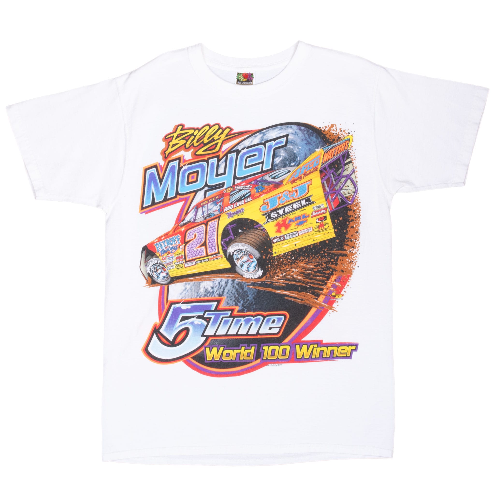 Vintage Racing Billy Moyer 5 Time World 100 Winner Tee Shirt 2000 Size Medium