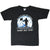 Full front of black Kennedy Space Center T-shirt with One Giant Leap for Mankind graphic